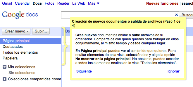 Ayuda contextual en Google Docs
