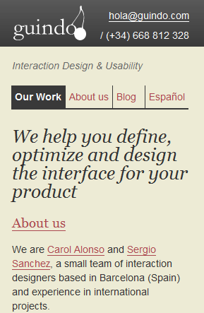 Guindo website on handheld guindo-handheld
