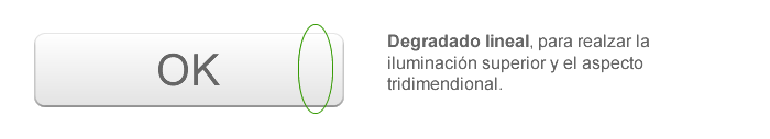 Degradado lineal, para realzar la iluminación superior y el aspecto tridimendional.