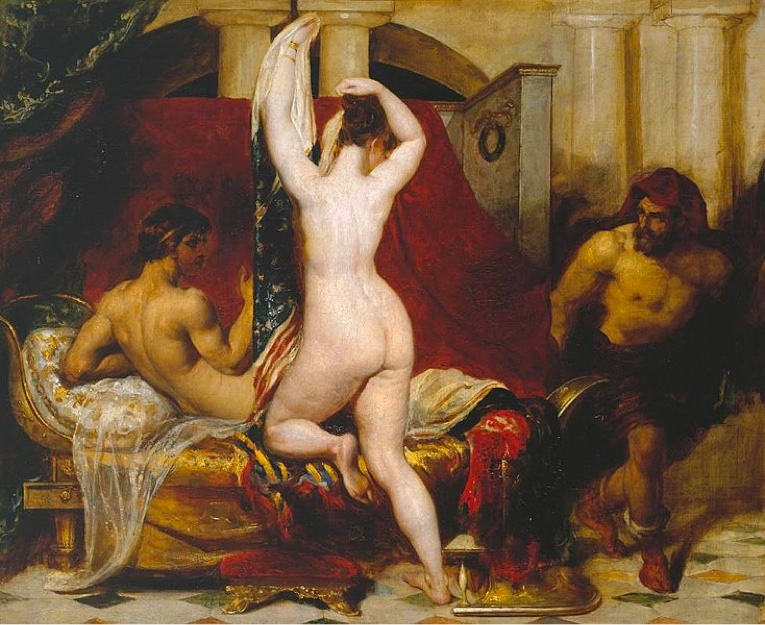 Pintura de William Etty sobre el mito de Candaules.