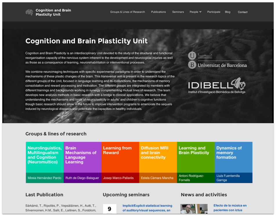Website home page