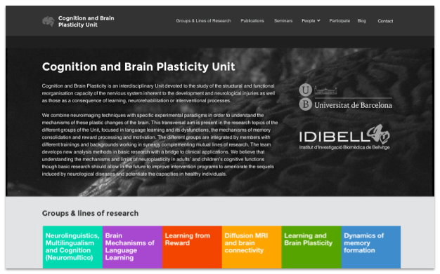 Unit website home page